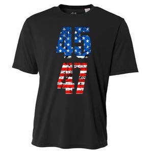 45 47 Trump 2024 Red White Blue American Flag Cooling Performance Crew T-Shirt