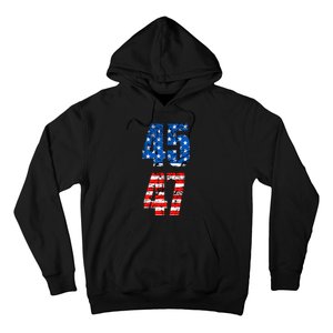 45 47 Trump 2024 Red White Blue American Flag Hoodie