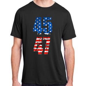 45 47 Trump 2024 Red White Blue American Flag Adult ChromaSoft Performance T-Shirt