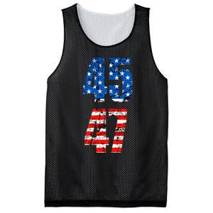 45 47 Trump 2024 Red White Blue American Flag Mesh Reversible Basketball Jersey Tank