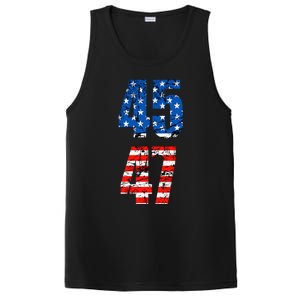 45 47 Trump 2024 Red White Blue American Flag PosiCharge Competitor Tank