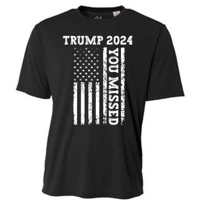 45 47 Trump 2024 American Flag Trump 2024 You Missed Cooling Performance Crew T-Shirt