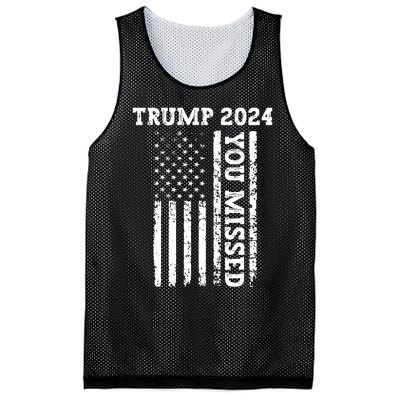 45 47 Trump 2024 American Flag Trump 2024 You Missed Mesh Reversible Basketball Jersey Tank