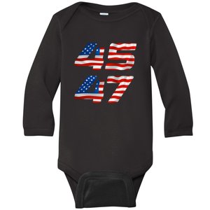 45 47 Trump 2024 Baby Long Sleeve Bodysuit