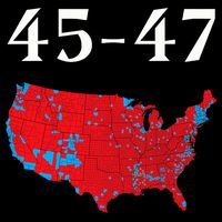 45 47 Trump Election Map 2024 V-Neck T-Shirt