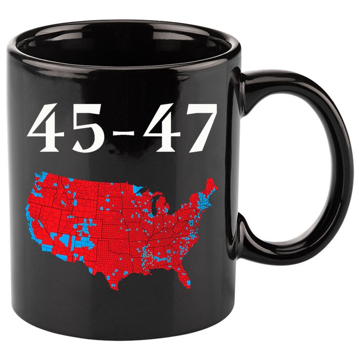 45 47 Trump Election Map 2024 11oz C Handle Ceramic Mug