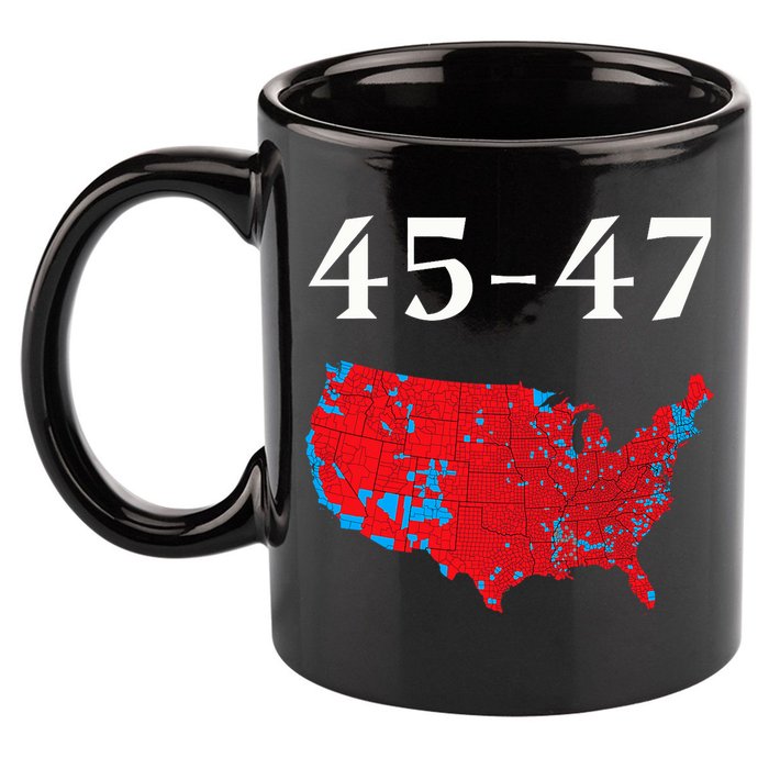 45 47 Trump Election Map 2024 11oz C Handle Ceramic Mug