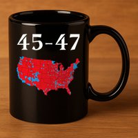 45 47 Trump Election Map 2024 11oz C Handle Ceramic Mug