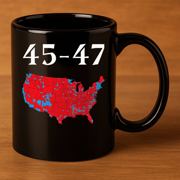 45 47 Trump Election Map 2024 11oz C Handle Ceramic Mug