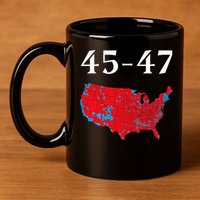 45 47 Trump Election Map 2024 11oz C Handle Ceramic Mug