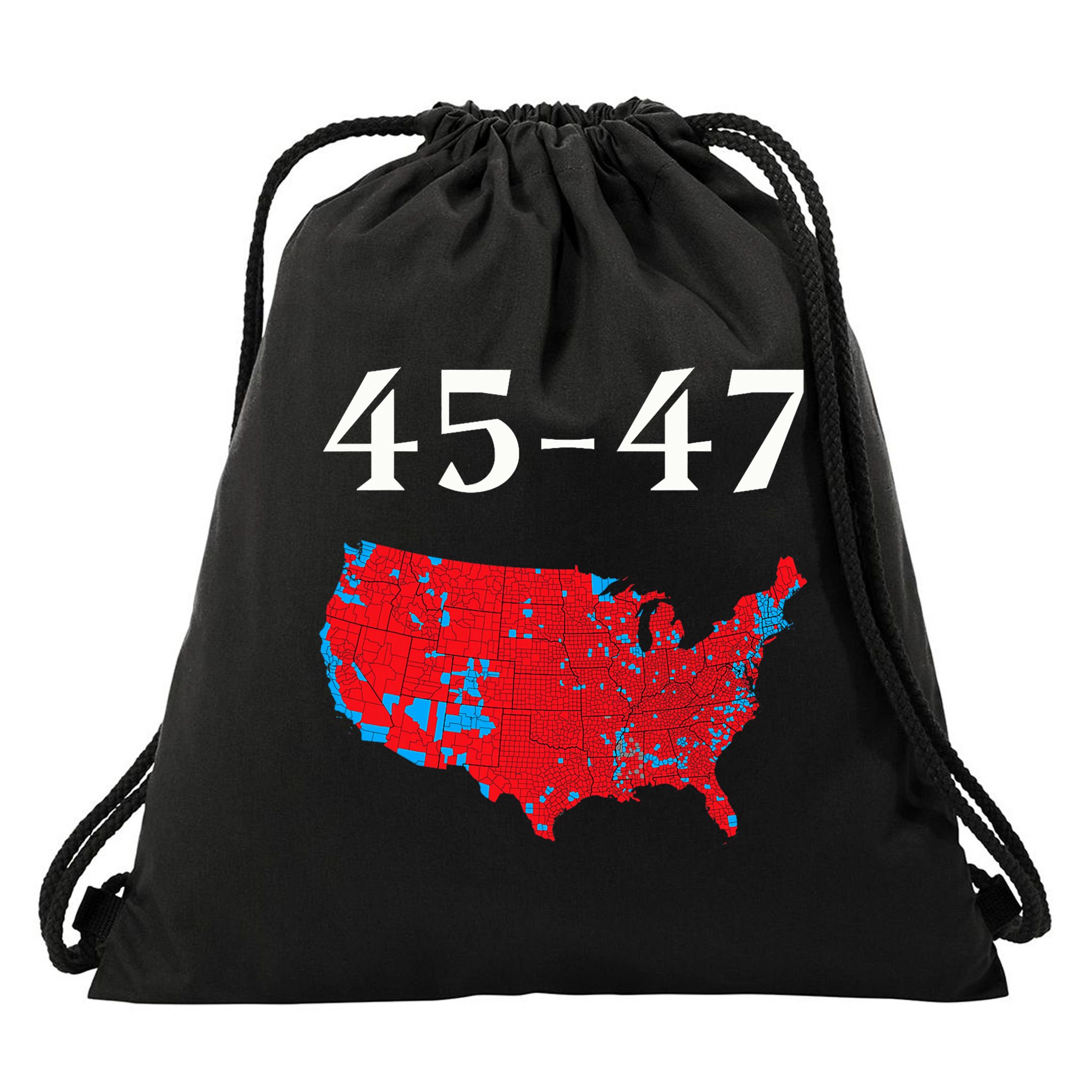 45 47 Trump Election Map 2024 Drawstring Bag
