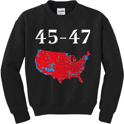45 47 Trump Election Map 2024 Kids Sweatshirt