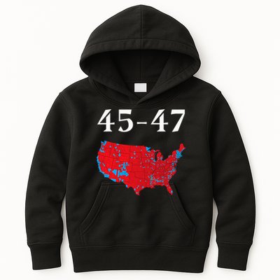 45 47 Trump Election Map 2024 Kids Hoodie