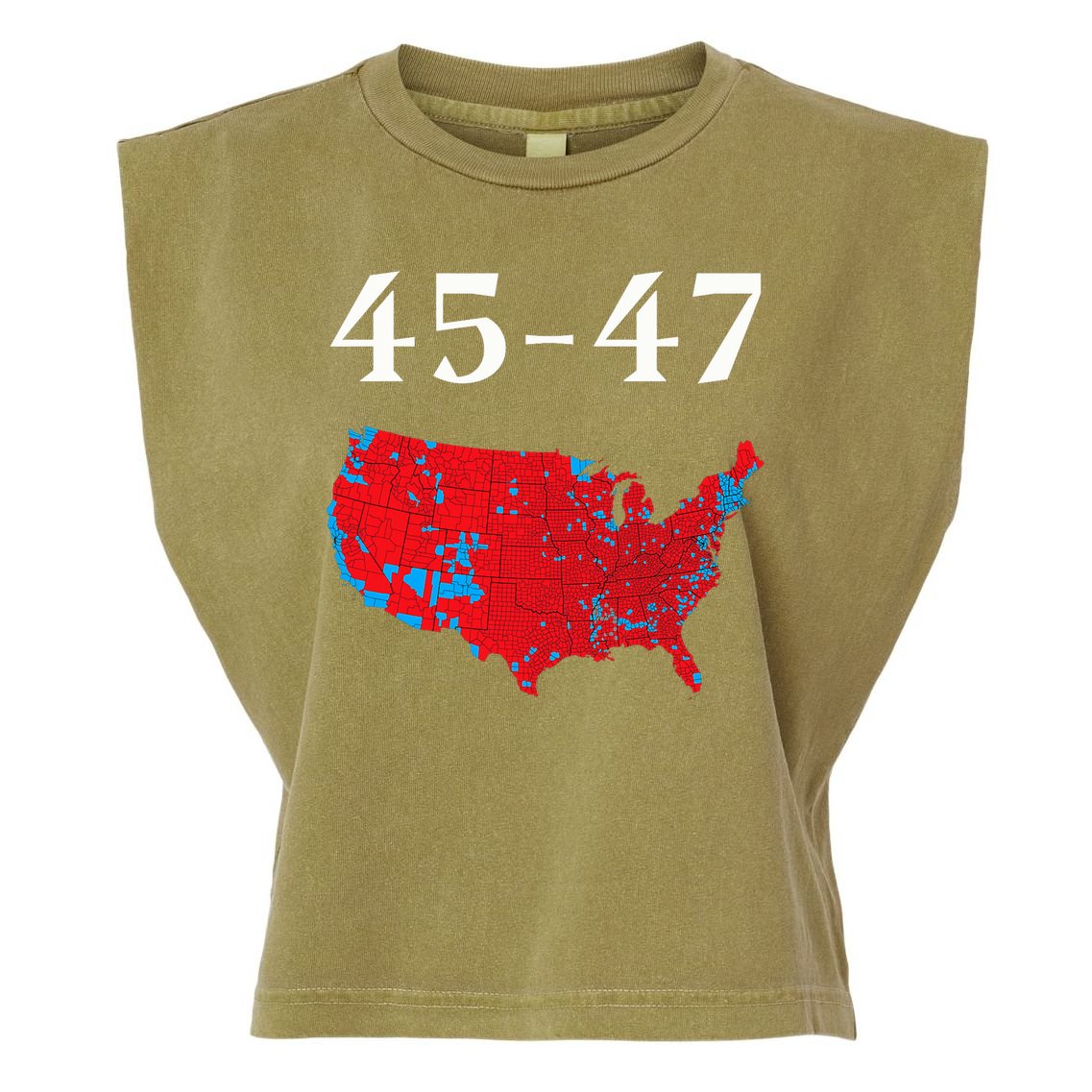 45 47 Trump Election Map 2024 Garment-Dyed Women's Muscle Tee
