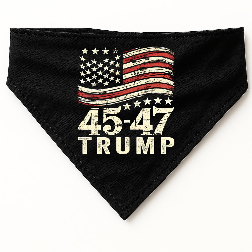 45 47 Usa Flag Trump Inauguration Day 2025 USA-Made Doggie Bandana