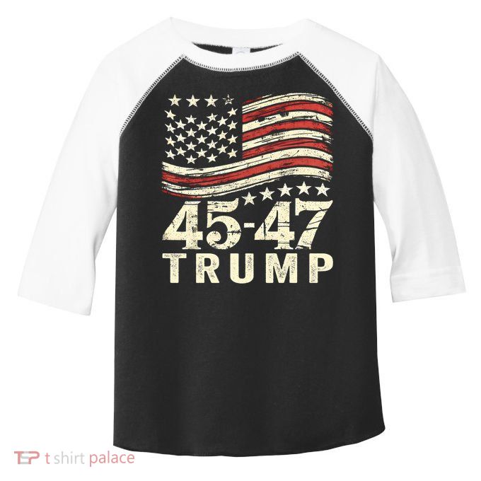 45 47 Usa Flag Trump Inauguration Day 2025 Toddler Fine Jersey T-Shirt