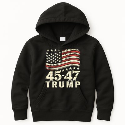 45 47 Usa Flag Trump Inauguration Day 2025 Kids Hoodie