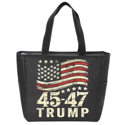45 47 Usa Flag Trump Inauguration Day 2025 Zip Tote Bag
