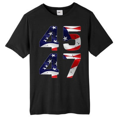 45 47 Usa Flag Tall Fusion ChromaSoft Performance T-Shirt