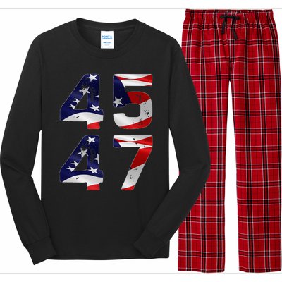 45 47 Usa Flag Long Sleeve Pajama Set