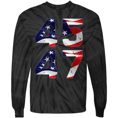 45 47 Usa Flag Tie-Dye Long Sleeve Shirt