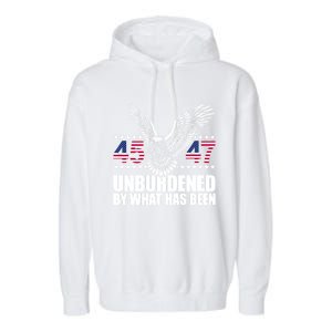 45 47 Unburdened By What Has Been American Flag Garment-Dyed Fleece Hoodie