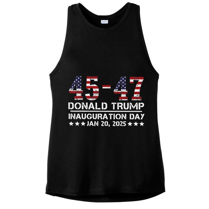 45 47 Usa Flag Trump Inauguration Day 2025 Vance 2028 Ladies PosiCharge Tri-Blend Wicking Tank