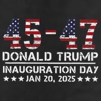 45 47 Usa Flag Trump Inauguration Day 2025 Vance 2028 7 Panel Mesh Trucker Snapback Hat