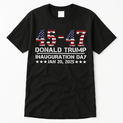 45 47 Usa Flag Trump Inauguration Day 2025 Vance 2028 Tall T-Shirt