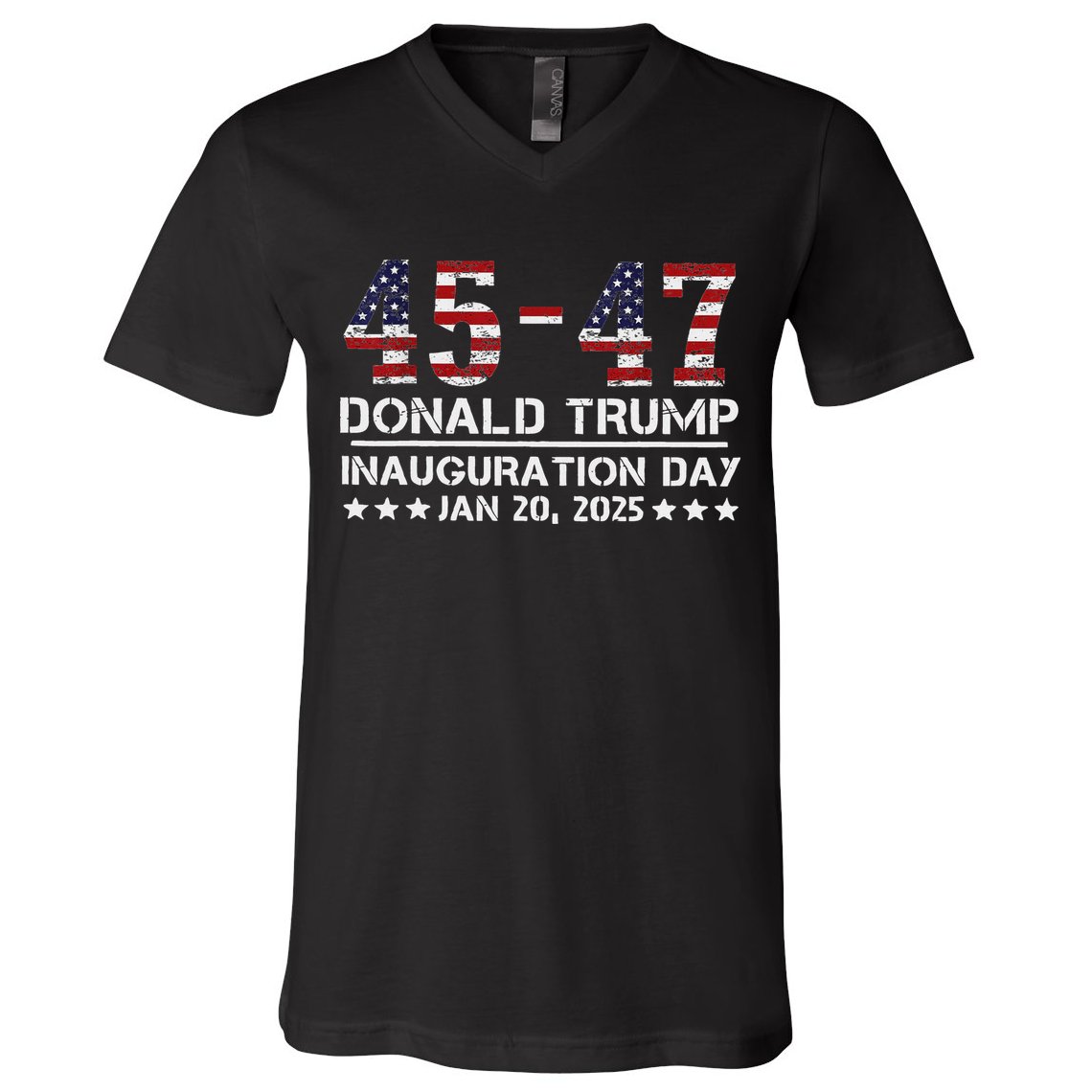 45 47 Usa Flag Trump Inauguration Day 2025 Vance 2028 V-Neck T-Shirt