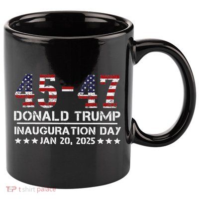 45 47 Usa Flag Trump Inauguration Day 2025 Vance 2028 11oz C Handle Ceramic Mug