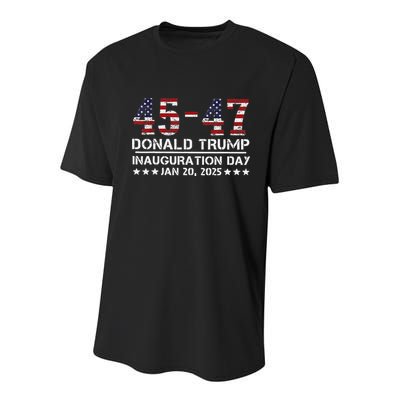 45 47 Usa Flag Trump Inauguration Day 2025 Vance 2028 Youth Performance Sprint T-Shirt