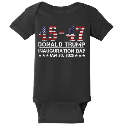 45 47 Usa Flag Trump Inauguration Day 2025 Vance 2028 Baby Bodysuit