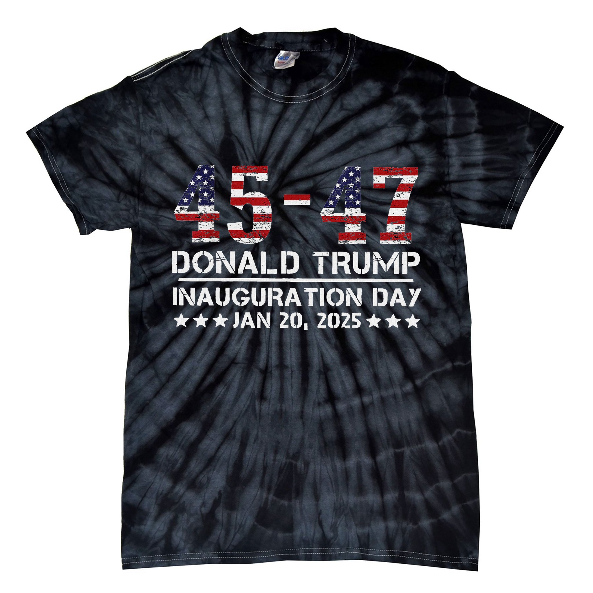 45 47 Usa Flag Trump Inauguration Day 2025 Vance 2028 Tie-Dye T-Shirt