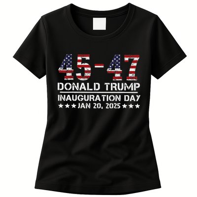 45 47 Usa Flag Trump Inauguration Day 2025 Vance 2028 Womens T-Shirt