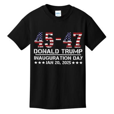 45 47 Usa Flag Trump Inauguration Day 2025 Vance 2028 Kids T-Shirt