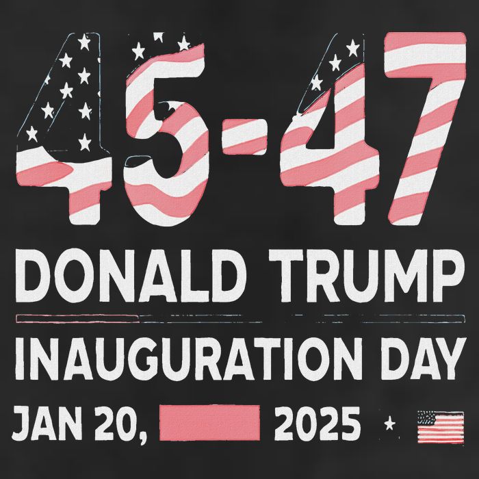 45 47 Usa Flag Trump Inauguration Day 2025 Vance 2028 7 Panel Mesh Trucker Snapback Hat