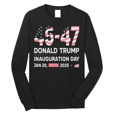 45 47 Usa Flag Trump Inauguration Day 2025 Vance 2028 Long Sleeve Shirt