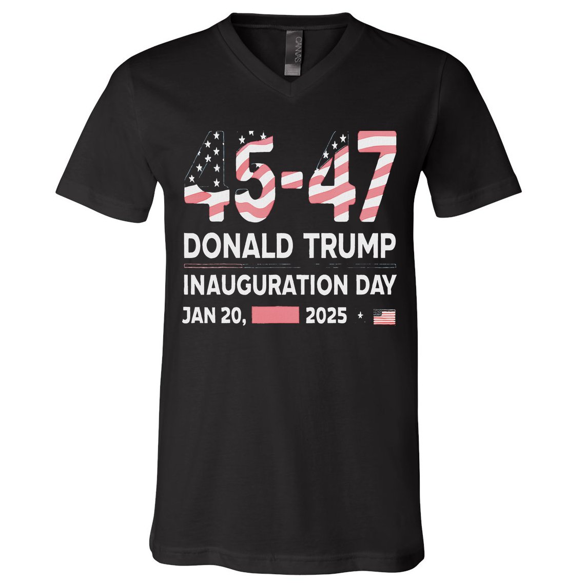 45 47 Usa Flag Trump Inauguration Day 2025 Vance 2028 V-Neck T-Shirt