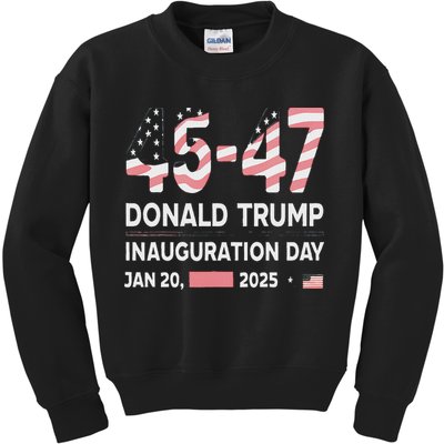 45 47 Usa Flag Trump Inauguration Day 2025 Vance 2028 Kids Sweatshirt