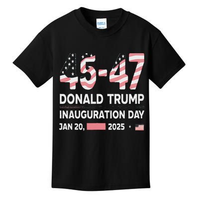 45 47 Usa Flag Trump Inauguration Day 2025 Vance 2028 Kids T-Shirt