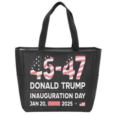 45 47 Usa Flag Trump Inauguration Day 2025 Vance 2028 Zip Tote Bag