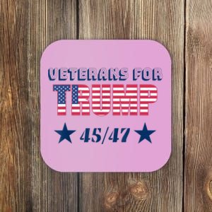 45 47 Veterans For Trump American Flag Coaster