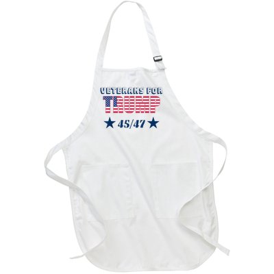 45 47 Veterans For Trump American Flag Full-Length Apron With Pockets