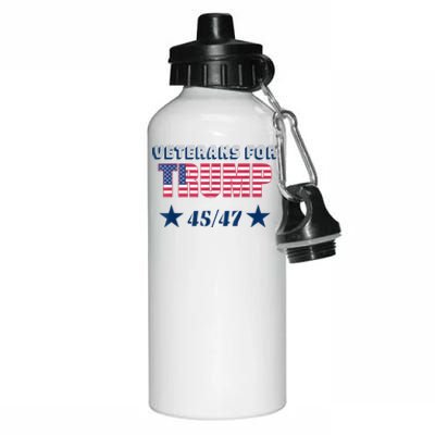 45 47 Veterans For Trump American Flag Aluminum Water Bottle 