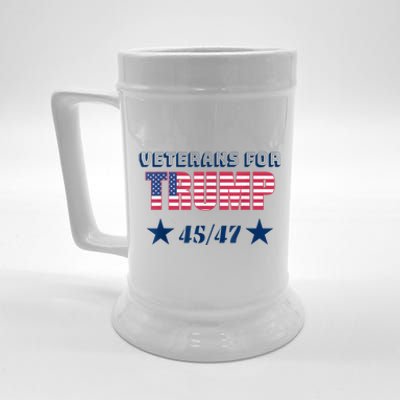 45 47 Veterans For Trump American Flag Beer Stein