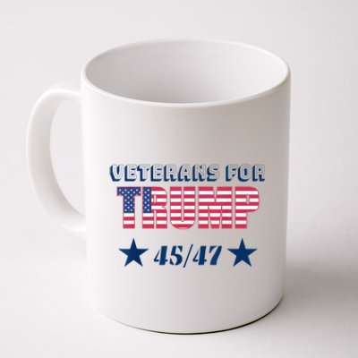 45 47 Veterans For Trump American Flag Coffee Mug