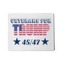 45 47 Veterans For Trump American Flag Mousepad