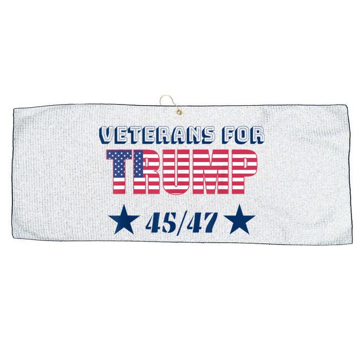 45 47 Veterans For Trump American Flag Large Microfiber Waffle Golf Towel