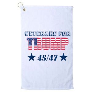 45 47 Veterans For Trump American Flag Platinum Collection Golf Towel